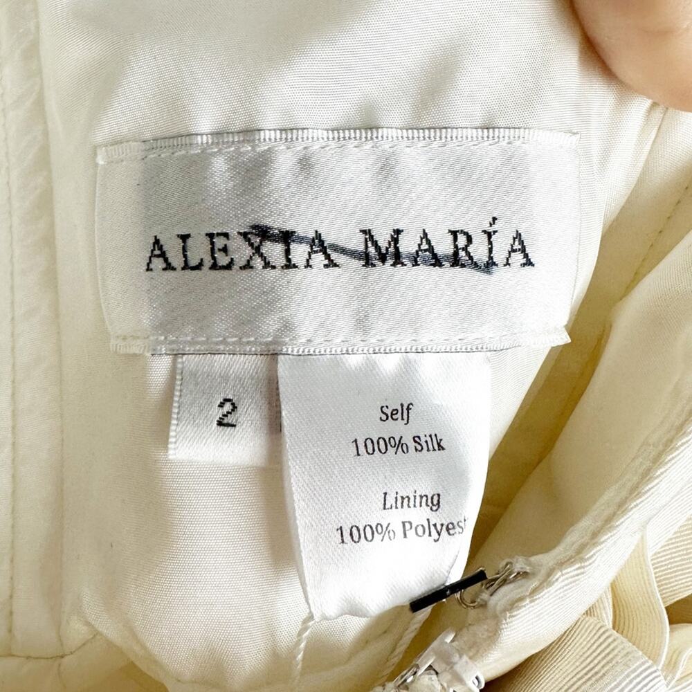 Alexia Maria Silk Faille Strapless Bow Back Mini Dress Size 2 - Picture 10 of 16